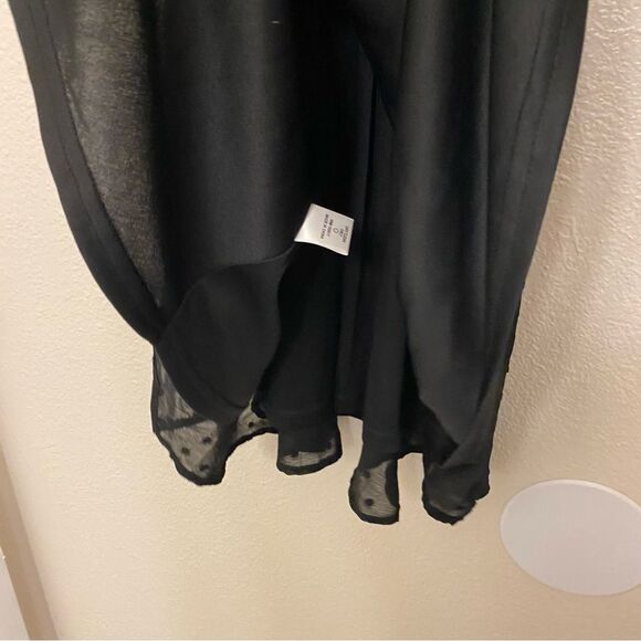 Altar’d State Sylvia Dress Black fit and flair deep v neck ruffle flutter S - Picture 12 of 15